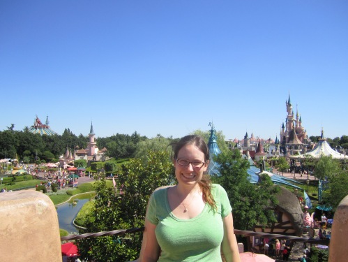 I can't find a photo of me at Disneyland, but here, have a photo of me at Disneyland Paris instead.